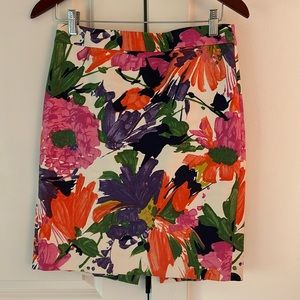 J Crew Number 2 Pencil Skirt Floral